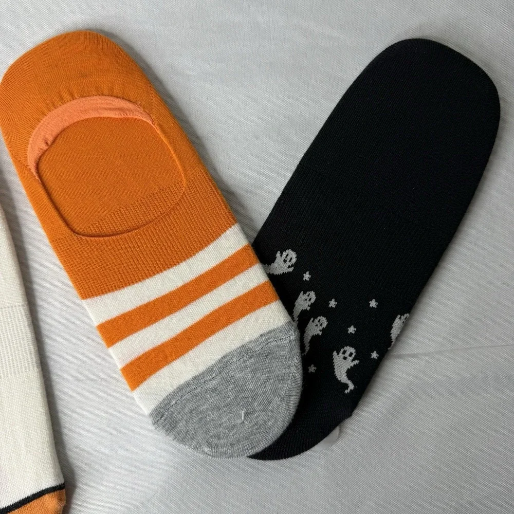 New Old Navy 3 Pairs Halloween No Show Ankle Socks Cat‎ Pumpkin Ghost Women's